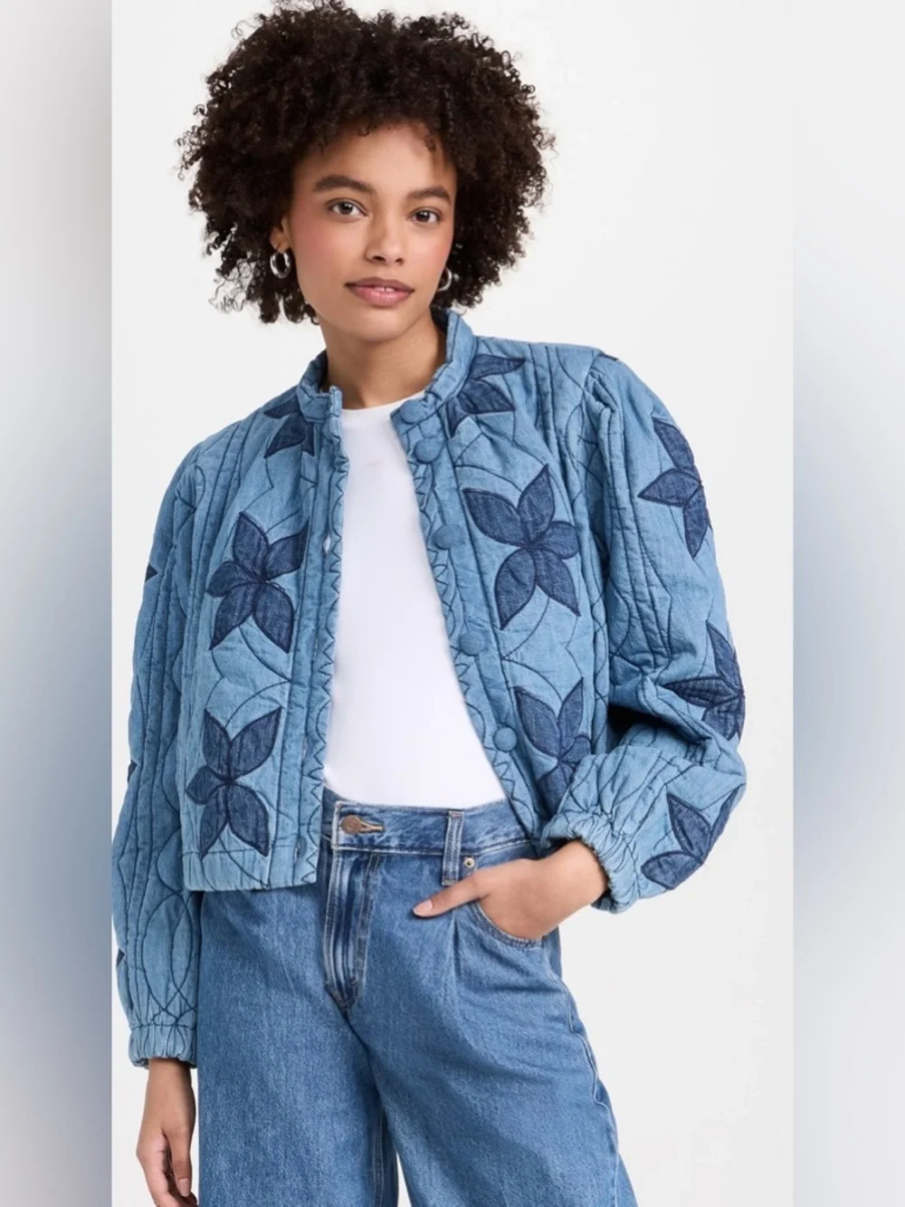 Free People • Quinn Quilted Cotton Denim Jacket - Picture 7 of 15